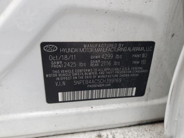 Photo 11 VIN: 5NPEB4AC5CH399169 - HYUNDAI SONATA GLS 