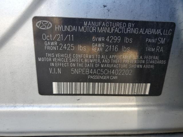 Photo 11 VIN: 5NPEB4AC5CH402202 - HYUNDAI SONATA GLS 