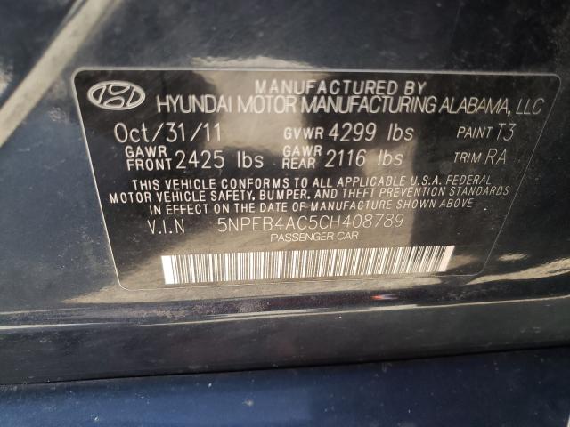 Photo 9 VIN: 5NPEB4AC5CH408789 - HYUNDAI SONATA GLS 