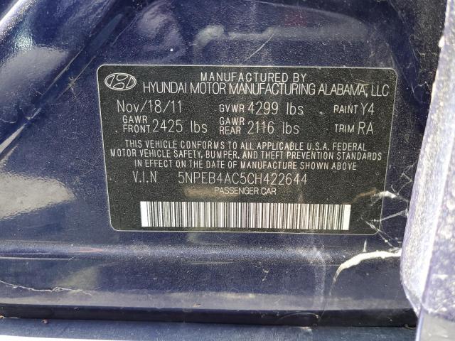 Photo 9 VIN: 5NPEB4AC5CH422644 - HYUNDAI SONATA GLS 