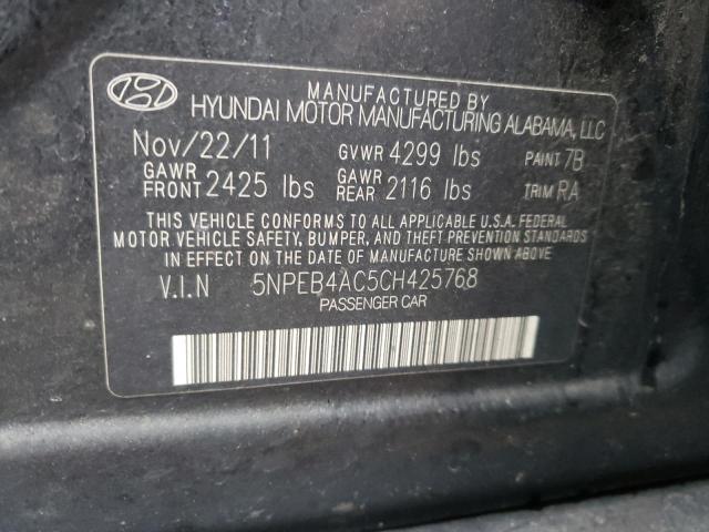 Photo 9 VIN: 5NPEB4AC5CH425768 - HYUNDAI SONATA GLS 