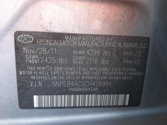 Photo 9 VIN: 5NPEB4AC5CH426984 - HYUNDAI SONATA GLS 