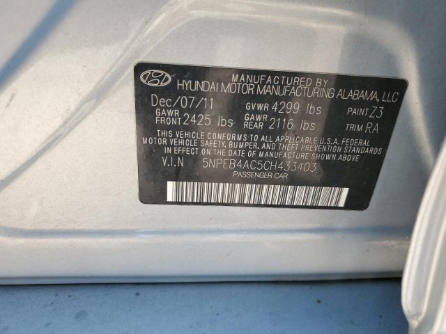 Photo 12 VIN: 5NPEB4AC5CH433403 - HYUNDAI SONATA 