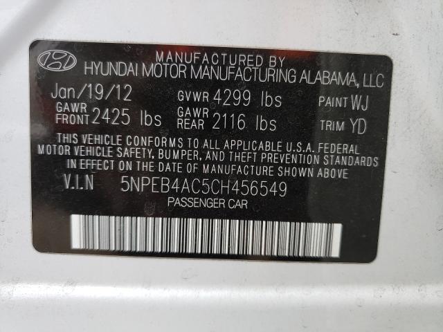 Photo 9 VIN: 5NPEB4AC5CH456549 - HYUNDAI SONATA GLS 