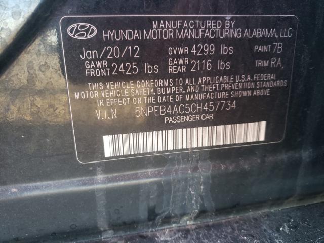 Photo 9 VIN: 5NPEB4AC5CH457734 - HYUNDAI SONATA GLS 