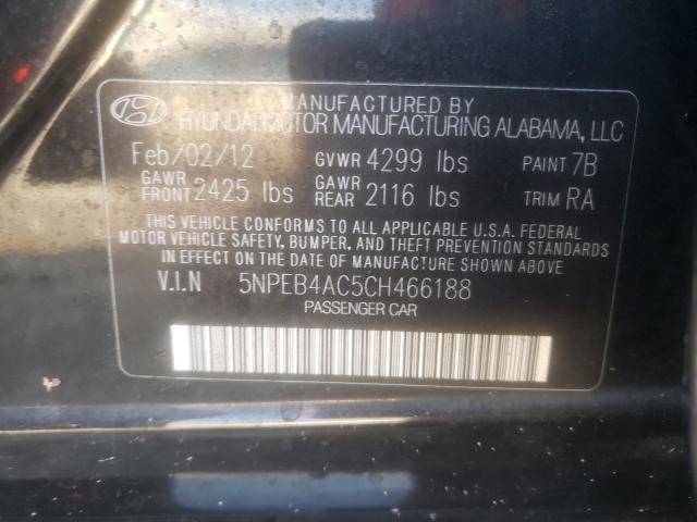 Photo 9 VIN: 5NPEB4AC5CH466188 - HYUNDAI SONATA GLS 