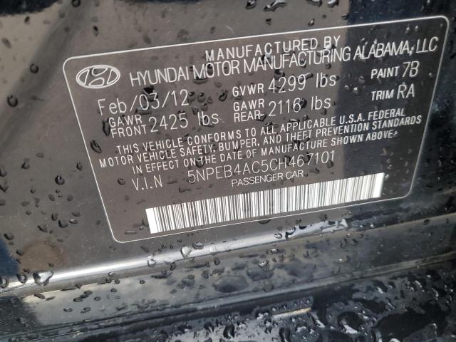 Photo 11 VIN: 5NPEB4AC5CH467101 - HYUNDAI SONATA GLS 