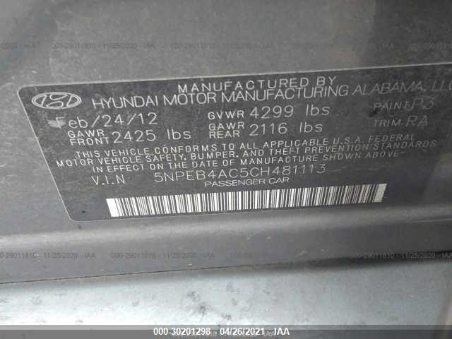 Photo 8 VIN: 5NPEB4AC5CH481113 - HYUNDAI SONATA 