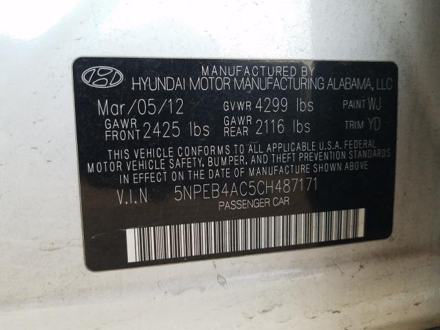 Photo 9 VIN: 5NPEB4AC5CH487171 - HYUNDAI SONATA GLS 