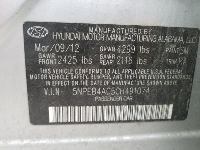 Photo 9 VIN: 5NPEB4AC5CH491074 - HYUNDAI SONATA GLS 