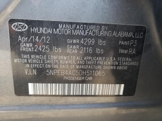 Photo 9 VIN: 5NPEB4AC5DH511065 - HYUNDAI SONATA GLS 