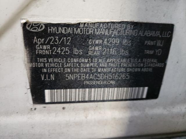 Photo 9 VIN: 5NPEB4AC5DH516265 - HYUNDAI SONATA GLS 