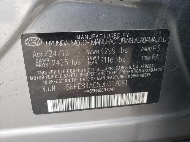 Photo 9 VIN: 5NPEB4AC5DH517061 - HYUNDAI SONATA GLS 