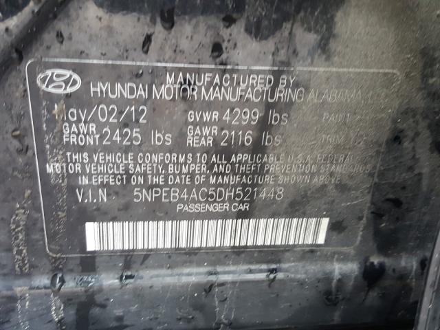 Photo 9 VIN: 5NPEB4AC5DH521448 - HYUNDAI SONATA GLS 