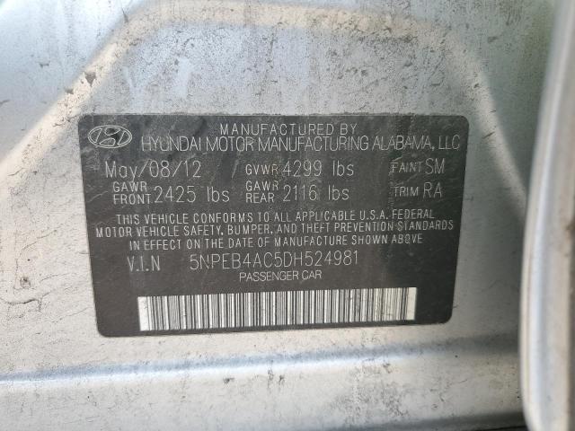 Photo 12 VIN: 5NPEB4AC5DH524981 - HYUNDAI SONATA 