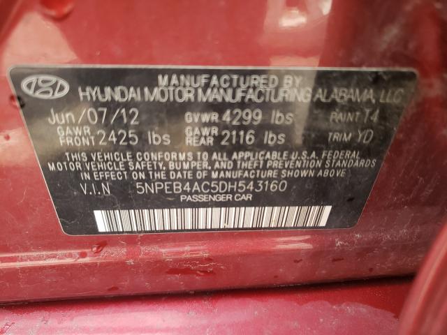 Photo 9 VIN: 5NPEB4AC5DH543160 - HYUNDAI SONATA GLS 