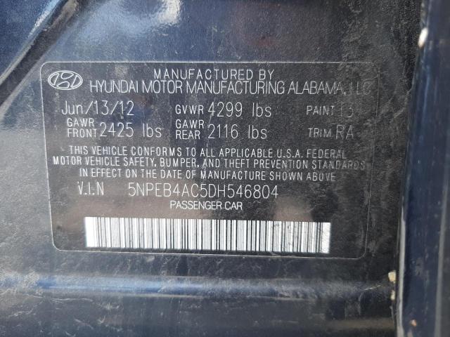 Photo 11 VIN: 5NPEB4AC5DH546804 - HYUNDAI SONATA GLS 