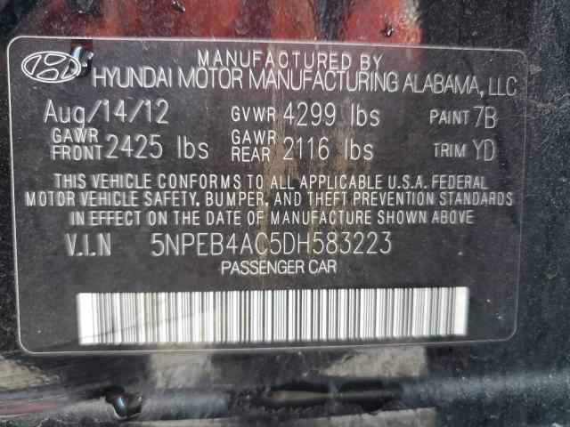 Photo 11 VIN: 5NPEB4AC5DH583223 - HYUNDAI SONATA 