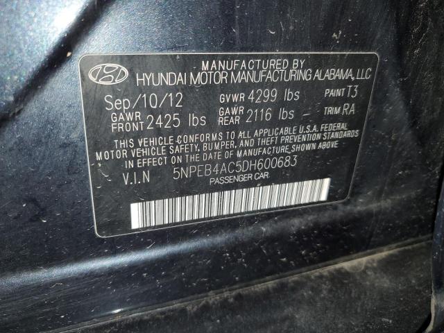 Photo 12 VIN: 5NPEB4AC5DH600683 - HYUNDAI SONATA GLS 