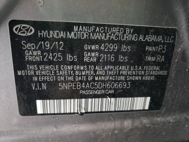 Photo 9 VIN: 5NPEB4AC5DH606693 - HYUNDAI SONATA GLS 