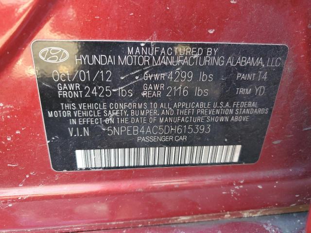 Photo 11 VIN: 5NPEB4AC5DH615393 - HYUNDAI SONATA 