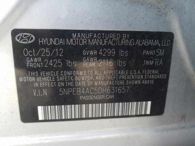 Photo 9 VIN: 5NPEB4AC5DH631657 - HYUNDAI SONATA GLS 