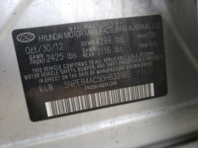 Photo 9 VIN: 5NPEB4AC5DH633165 - HYUNDAI SONATA GLS 