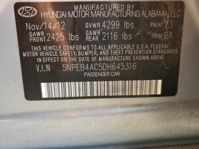 Photo 11 VIN: 5NPEB4AC5DH645316 - HYUNDAI SONATA 