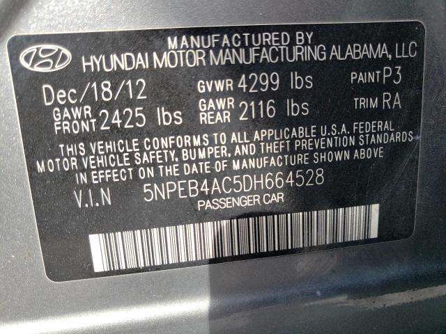 Photo 11 VIN: 5NPEB4AC5DH664528 - HYUNDAI SONATA 