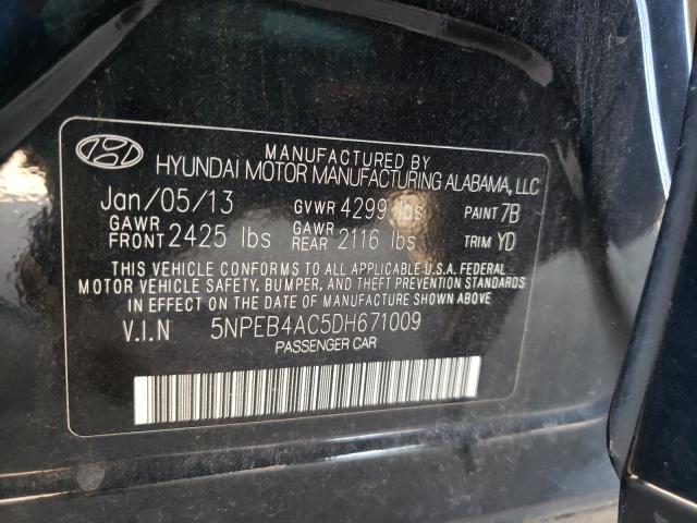 Photo 9 VIN: 5NPEB4AC5DH671009 - HYUNDAI SONATA GLS 