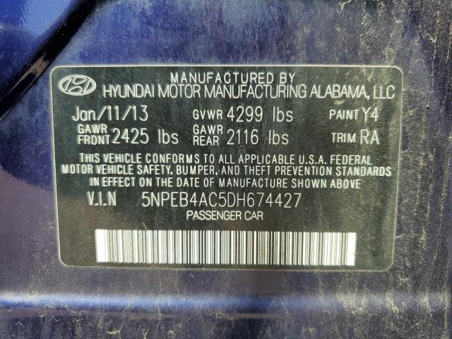 Photo 9 VIN: 5NPEB4AC5DH674427 - HYUNDAI SONATA GLS 