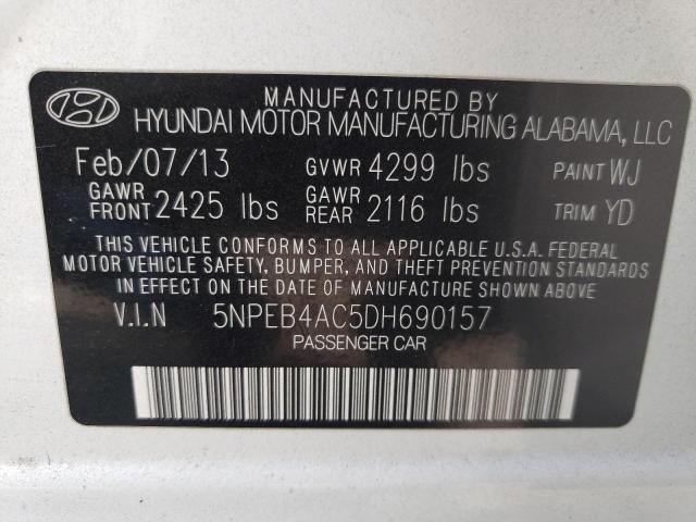 Photo 9 VIN: 5NPEB4AC5DH690157 - HYUNDAI SONATA GLS 