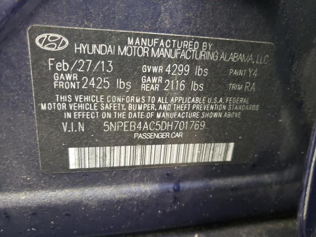 Photo 11 VIN: 5NPEB4AC5DH701769 - HYUNDAI SONATA GLS 