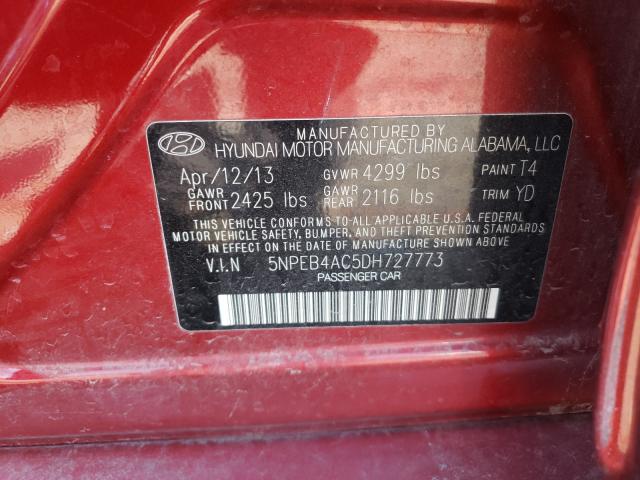 Photo 9 VIN: 5NPEB4AC5DH727773 - HYUNDAI SONATA GLS 