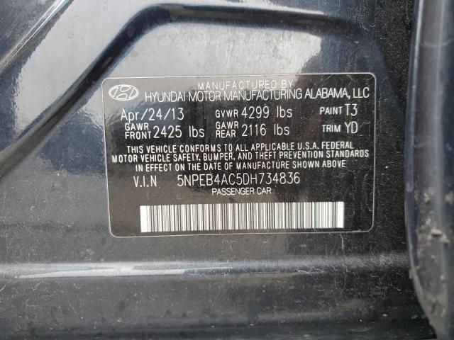 Photo 11 VIN: 5NPEB4AC5DH734836 - HYUNDAI SONATA GLS 