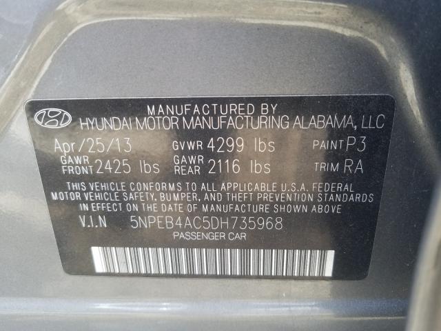 Photo 9 VIN: 5NPEB4AC5DH735968 - HYUNDAI SONATA GLS 