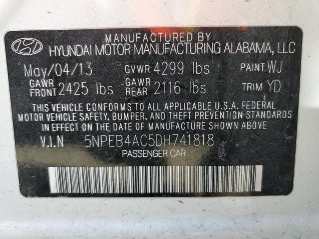 Photo 11 VIN: 5NPEB4AC5DH741818 - HYUNDAI SONATA GLS 