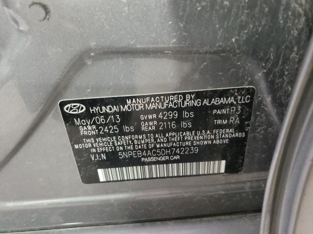 Photo 9 VIN: 5NPEB4AC5DH742239 - HYUNDAI SONATA GLS 