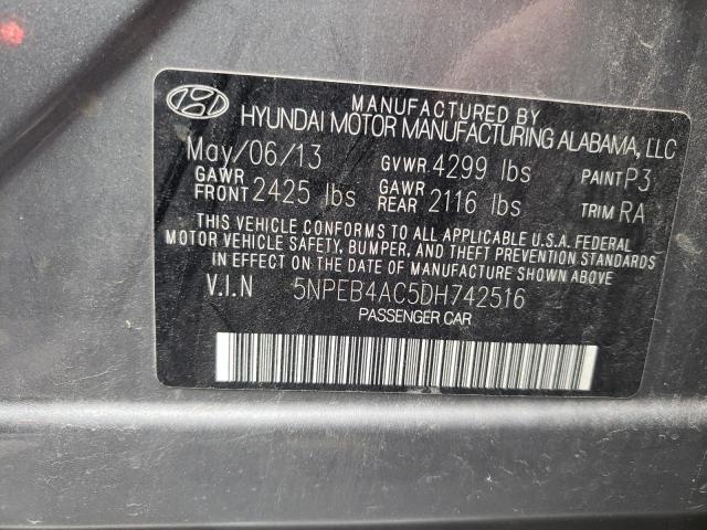 Photo 9 VIN: 5NPEB4AC5DH742516 - HYUNDAI SONATA GLS 