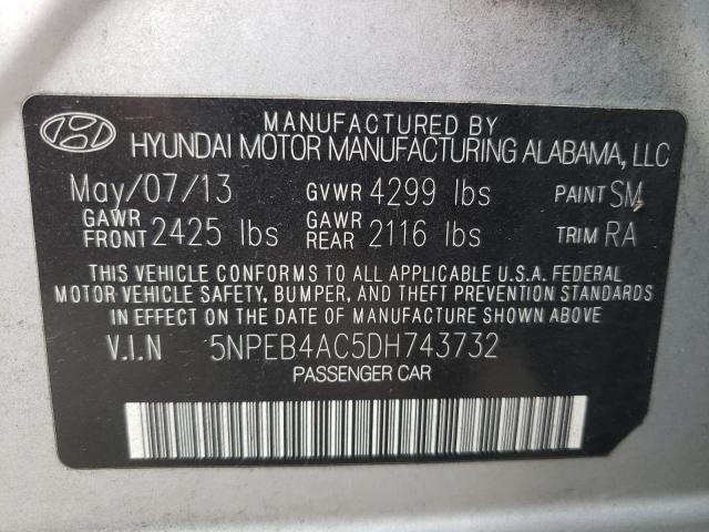 Photo 9 VIN: 5NPEB4AC5DH743732 - HYUNDAI SONATA GLS 