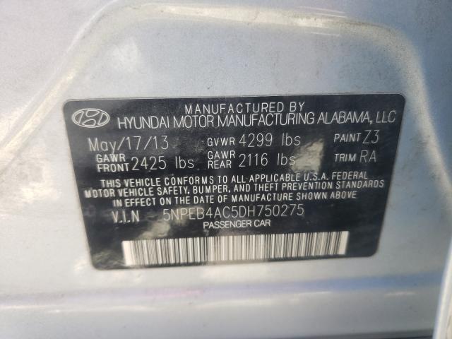 Photo 9 VIN: 5NPEB4AC5DH750275 - HYUNDAI SONATA GLS 