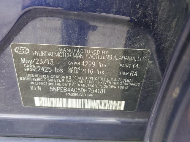 Photo 11 VIN: 5NPEB4AC5DH754181 - HYUNDAI SONATA 