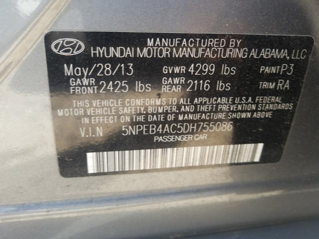 Photo 9 VIN: 5NPEB4AC5DH755086 - HYUNDAI SONATA GLS 