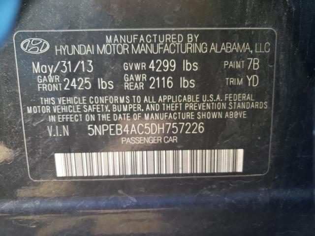 Photo 11 VIN: 5NPEB4AC5DH757226 - HYUNDAI SONATA 