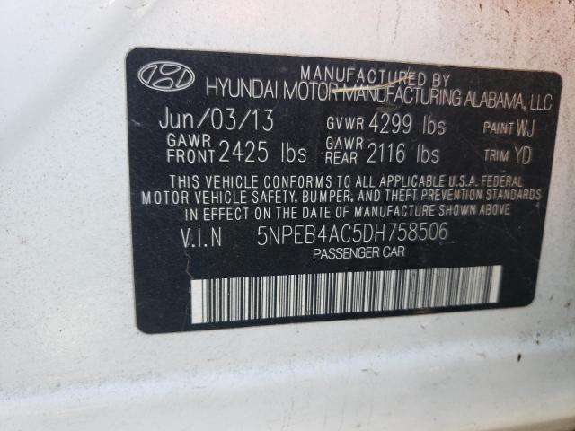 Photo 9 VIN: 5NPEB4AC5DH758506 - HYUNDAI SONATA GLS 