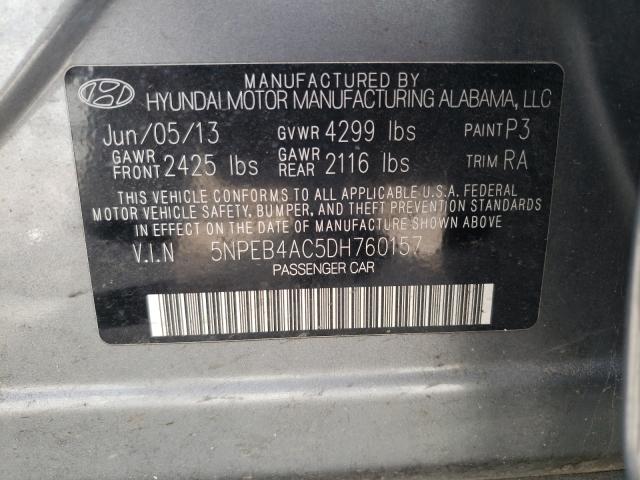 Photo 9 VIN: 5NPEB4AC5DH760157 - HYUNDAI SONATA GLS 