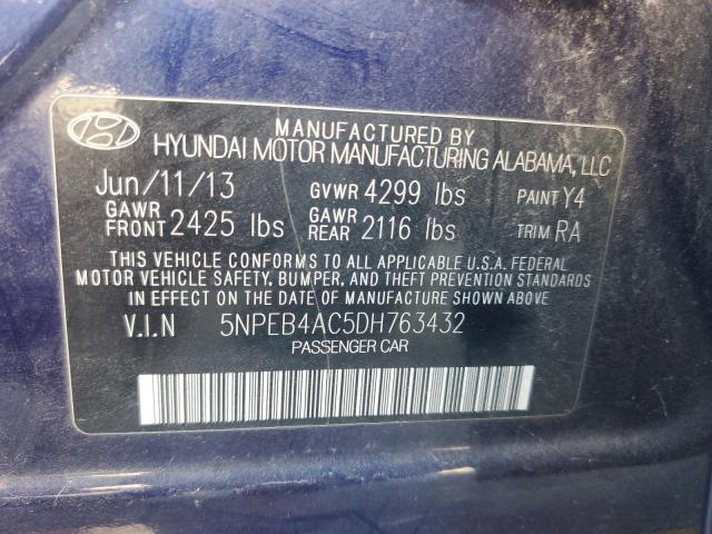 Photo 11 VIN: 5NPEB4AC5DH763432 - HYUNDAI SONATA GLS 