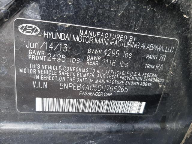 Photo 9 VIN: 5NPEB4AC5DH766265 - HYUNDAI SONATA 