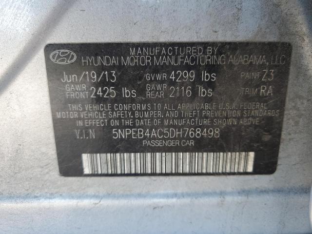 Photo 12 VIN: 5NPEB4AC5DH768498 - HYUNDAI SONATA GLS 