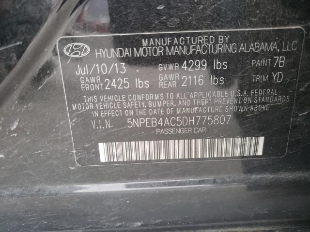 Photo 9 VIN: 5NPEB4AC5DH775807 - HYUNDAI SONATA GLS 